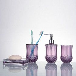 Набор пластиковых аксессуаров для ванной комнаты Ledeme L421-4 (фиолетовый) - фото