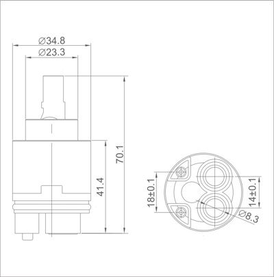 Керамический картридж для смесителя Ledeme L51-5 (35мм) фото-3