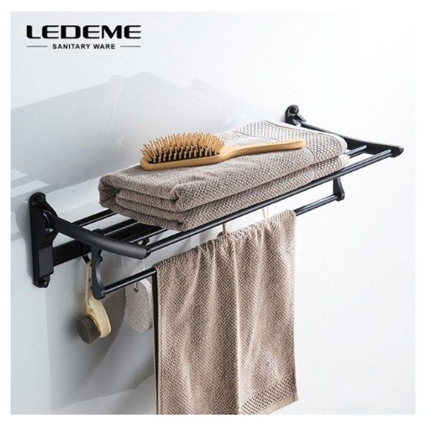 Полка для полотенец настенная с крючками Ledeme L5524
