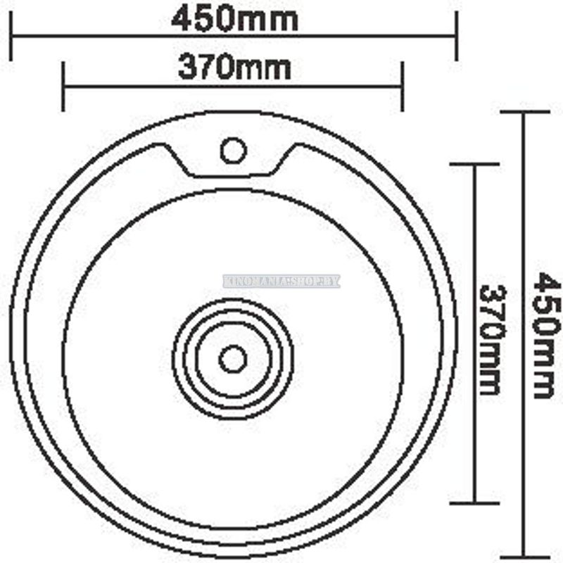 Мойка кухонная нержавейка Ledeme L84545-6 (круг),(врезная),(450х180),(глянец),(0,6мм),(сифон,крепление,уплотнитель),(выпуск 3-1/2") фото-2