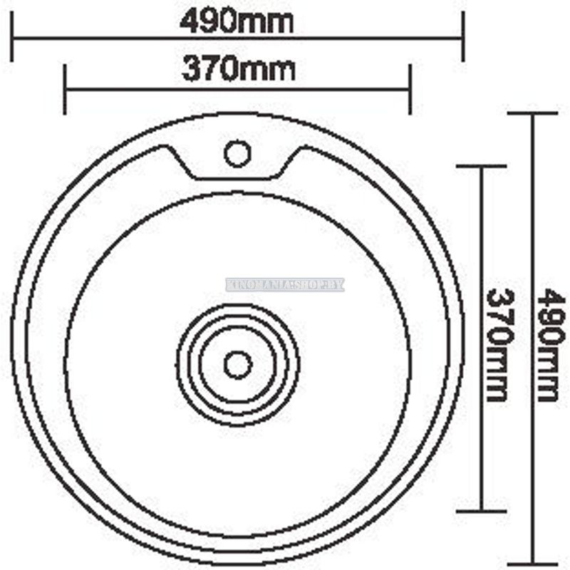 Мойка кухонная нержавейка Ledeme L84949-6 (круг),(врезная),(490х490),(глянец),(0,6мм),(сифон,крепление,уплотнитель) фото-2