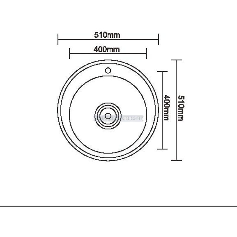 Мойка кухонная нержавейка Ledeme L85151-6 (круг),(врезная),(510х510),(глянец),(0,8мм),(сифон,крепление,уплотнитель) - фото2