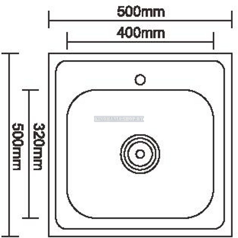Мойка кухонная нержавейка Ledeme L95050 (квадрат),(накладная),(500х500),(глянец),(0,8мм),(сифон)+Подарок (4 пластиковых крепления для накладной мойки)! - фото2