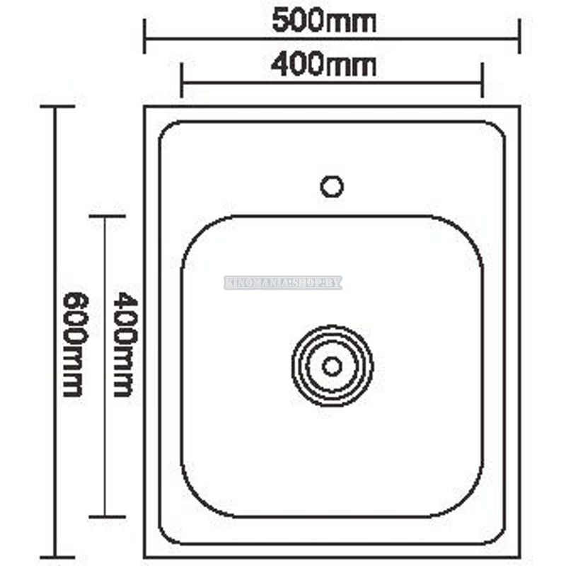 Мойка кухонная нержавейка Ledeme L95060-6 (прямоугольник),(накладная),(500х600),(глянец),(0,6мм),(сифон) фото-2