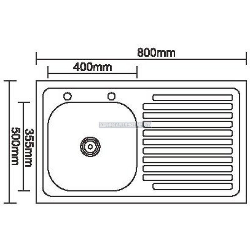Мойка кухонная нержавейка Ledeme L98050-R (прямоугольник),(накладная),(правая:чаша справа,сушка слева),(800х500),(глянец),(0,8мм),(сифон)+Подарок (4 пластиковых крепления для накладной мойки)! фото-2