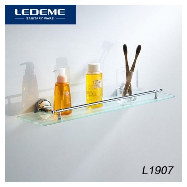 Полка в ванную стеклянная одинарная Ledeme L1907