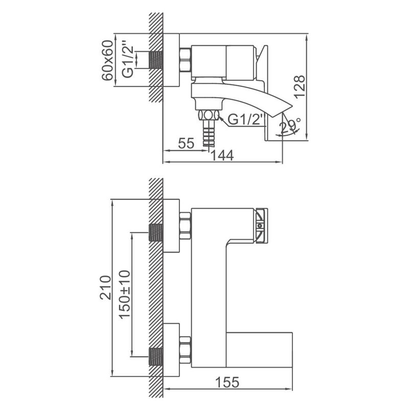 Смеситель для ванны Ledeme L3178 фото-3