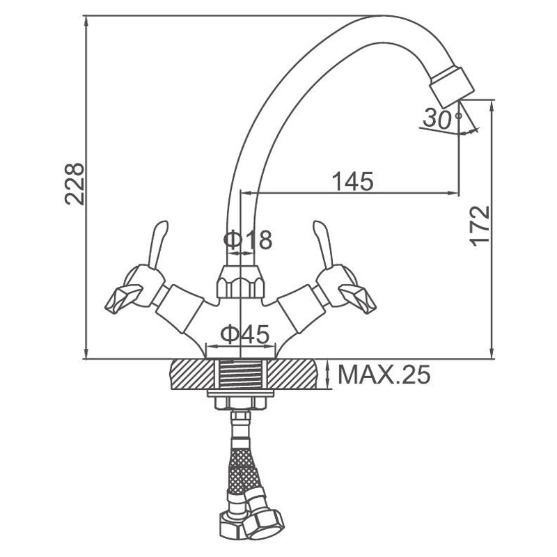 Смеситель для кухни Ledeme L4112-2 фото-3