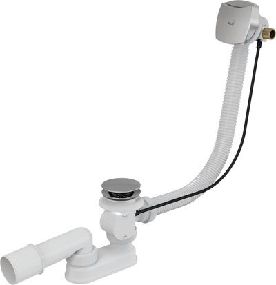 Сифон для ванны AlcaPlast A564CRM1 (с напуском воды через перелив, металл - пластик) (A564CRM1) - фото1