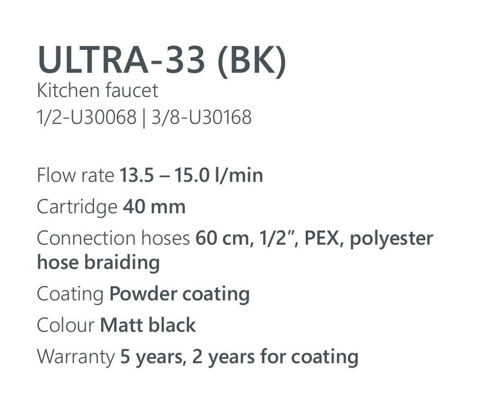 Смеситель для кухни Rubineta ULTRA-33 (BK) (U30068) фото-3