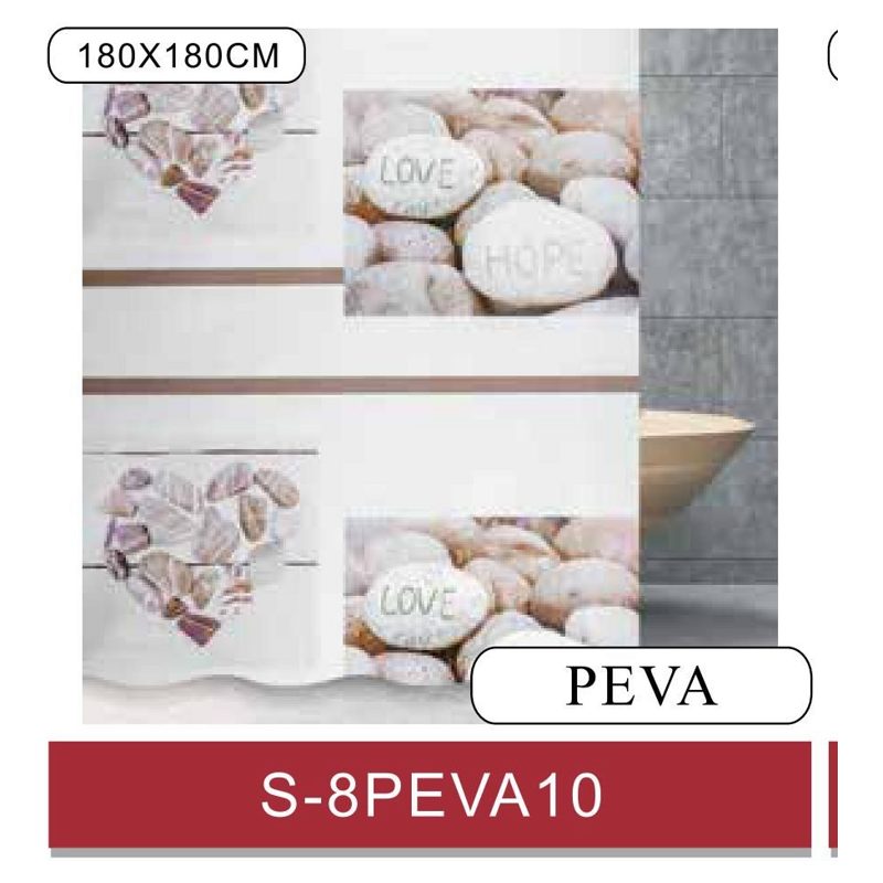 Шторка-занавеска для ванной Savol S-8PEVA10 (180*180,PEVA,ПОЛИЭТИЛЕНВИНИЛАЦЕТАТ) - фото2
