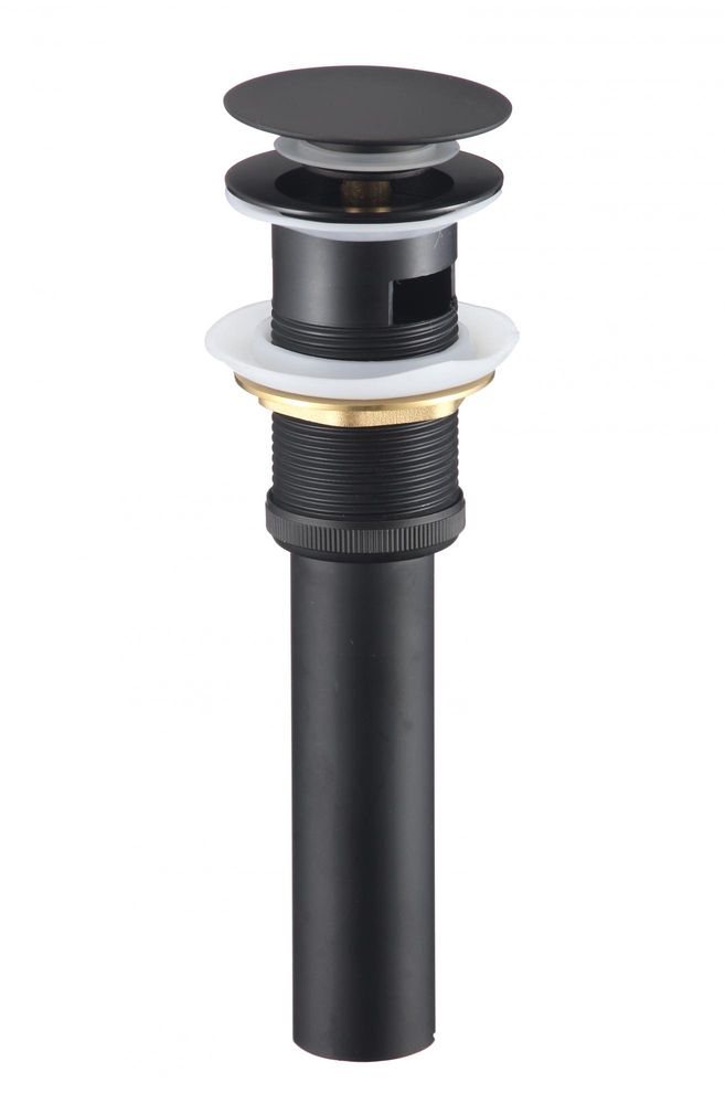 Донный клапан для умывальника с переливом и удлинителем Savol S-XS001H (чёрный)
