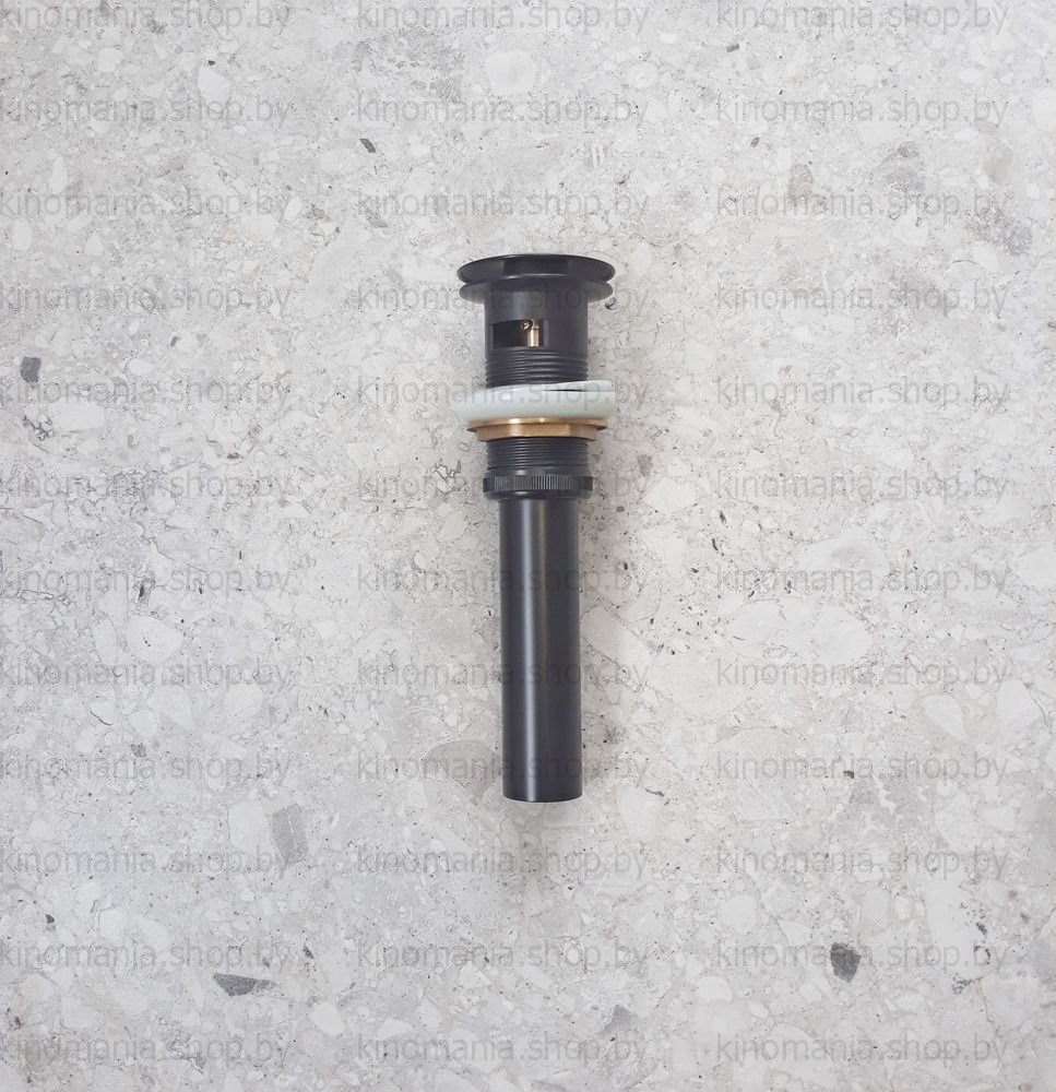 Донный клапан для умывальника с переливом и удлинителем Savol S-XS001H (чёрный) фото-2