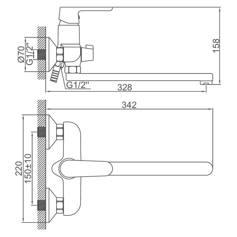 Смеситель для ванны Ledeme L2277W фото-3