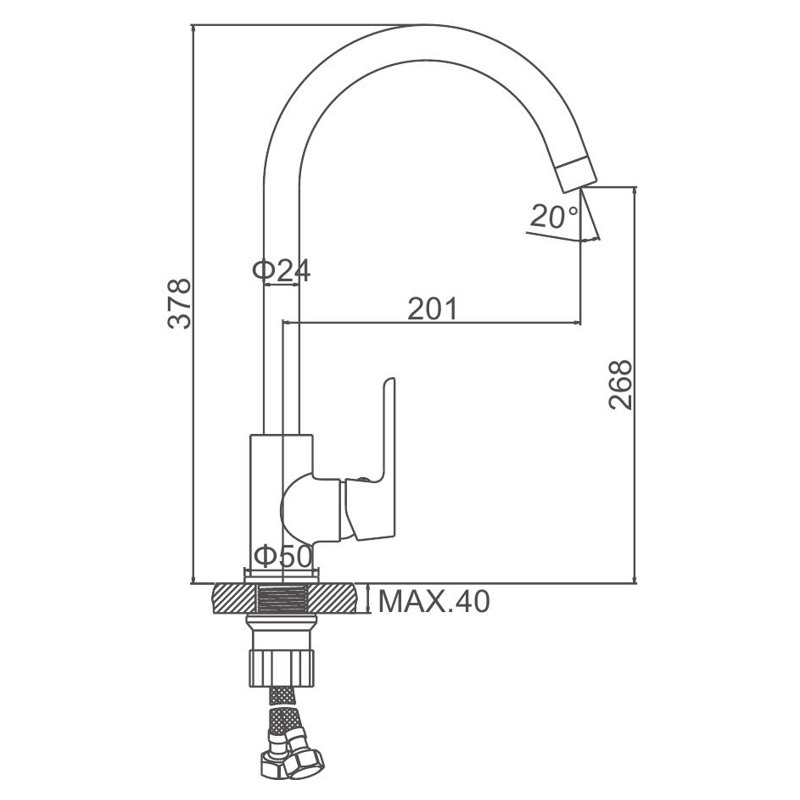 Смеситель для мойки Ledeme L4077W фото-3