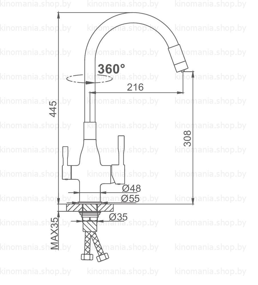 Смеситель для кухни Frap F4396-5 фото-3