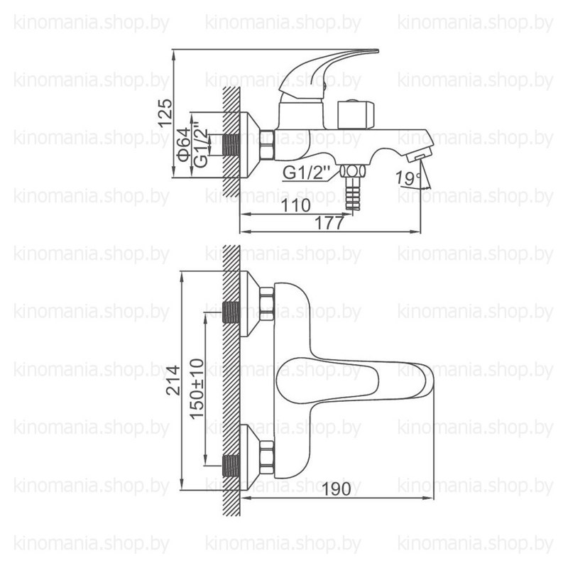 Смеситель для ванны Ledeme L3231 фото-3