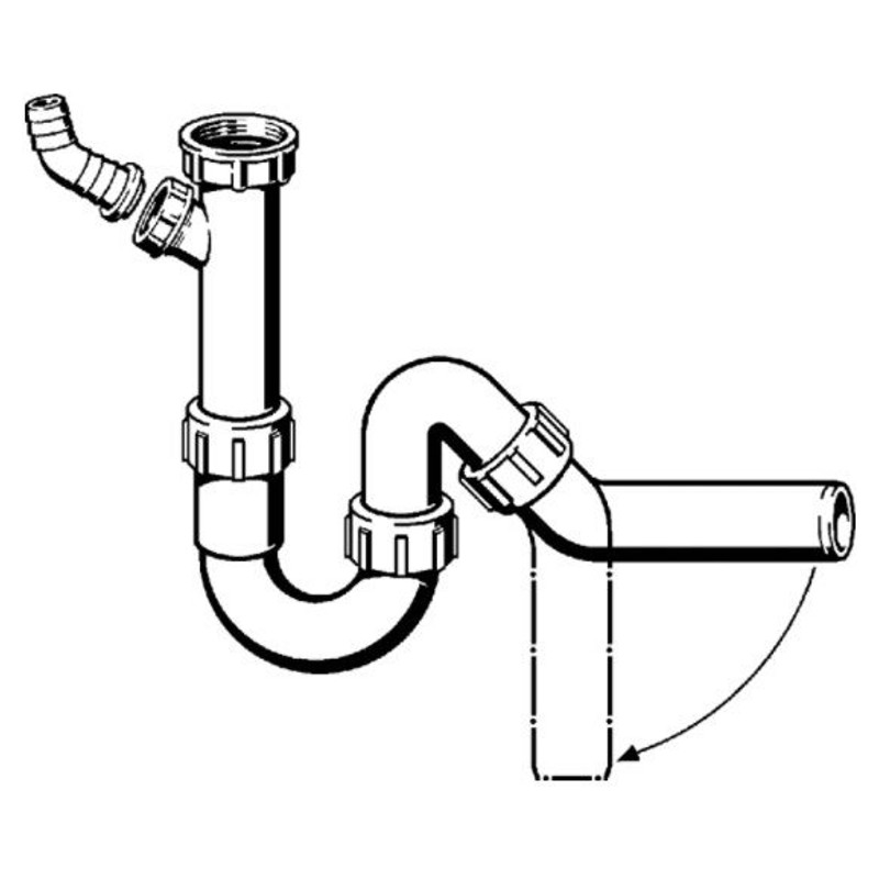 Сифон трубный для умывальника Viega 101206 (гайка 1-1/2", в канализацию 50,  модель 7985.30) - фото2