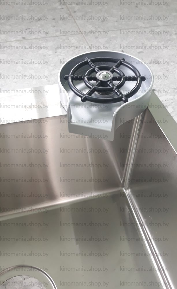 Ринзер-ополаскиватель стаканов на кухонную мойку Vitovt Si-M (H2O XB-B-Silver)(серый пластик,металл) - фото2